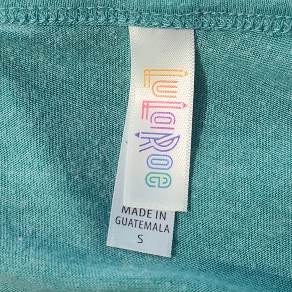 LuLaRoe Coastal Beach Heather Teal Short Sleeve Slub Texture Classic T Sz S - Picture 2 of 4